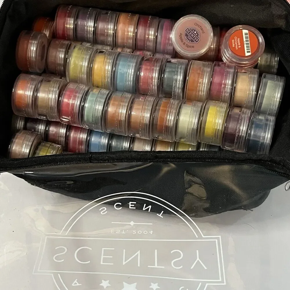 Scentsy Lot of 82 Party Testers Scented Wax Melts Consultant Samples Plus Bag